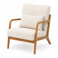 Sedia in Legno con Rivestimento Beige