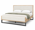 Cama de matrimonio de madera, tejido y metal 200x160 cm