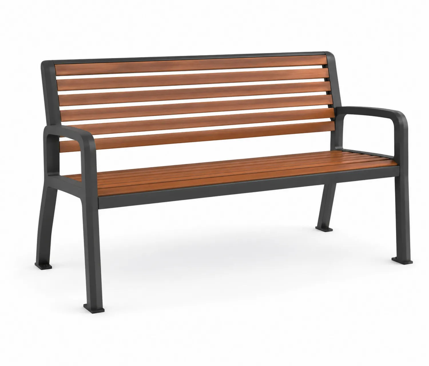 Banco de madera de pino y acero galvanizado 125 cm Marrón/Negro