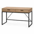 Escritorio de madera y acero con 2 cajones 120x60x75 cm