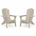 Conjunto de 2 Sillas Adirondack de Madera Beige