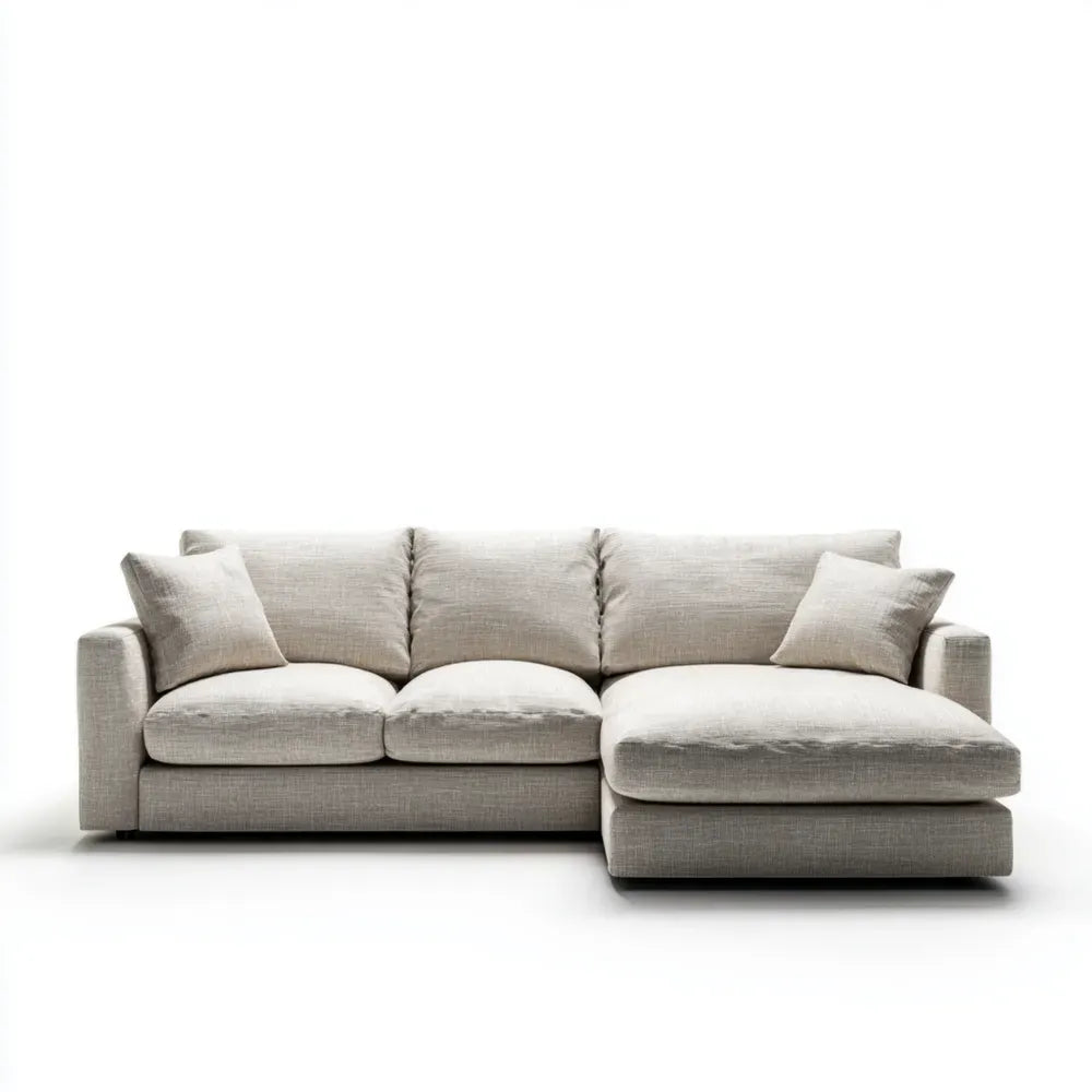 Sectional Sofa Set Fabric Upholstered 250x90x85 cm - Light Gray - Modern Design