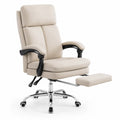 Sedia ergonomica in similpelle con poggiapiedi e base in metallo