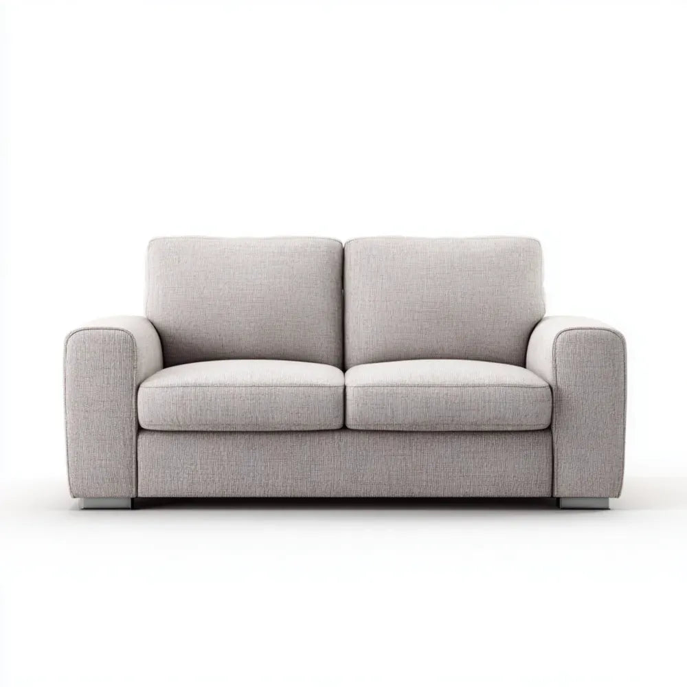 Two-Seater Fabric Upholstered Sofa - 150x85x90 cm - Light Gray - Modern Design