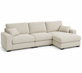 Sofá en L de Tela Beige con Asientos Modulares
