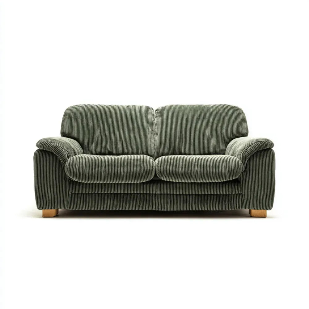 Two-Seater Sofa 150x85x90 cm Corduroy Upholstery Green Modern Design