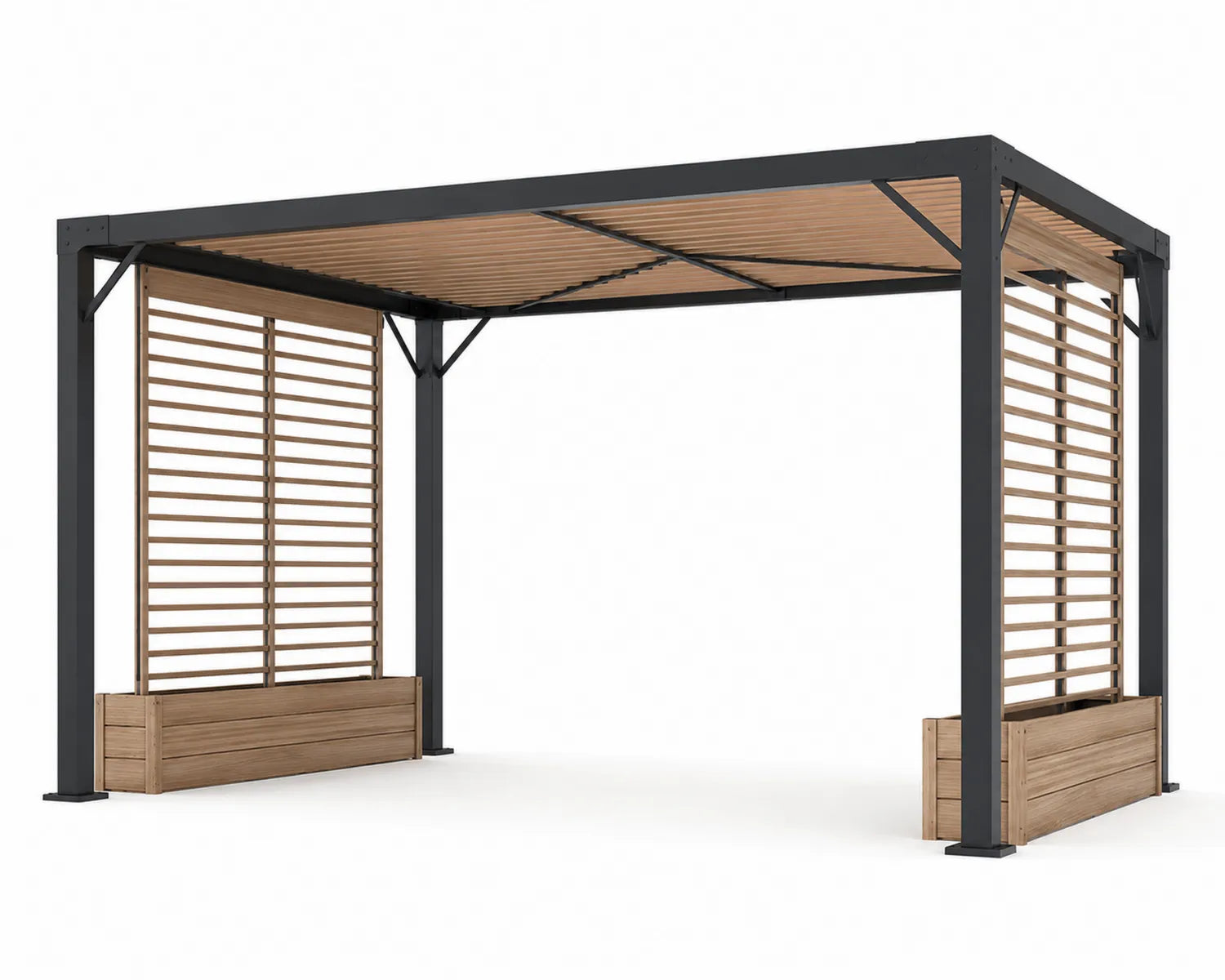 Pérgola de Aluminio y Madera Tratada 3x4 m