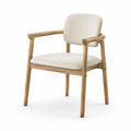 Silla de madera tapizada en beige 56x78x59 cm