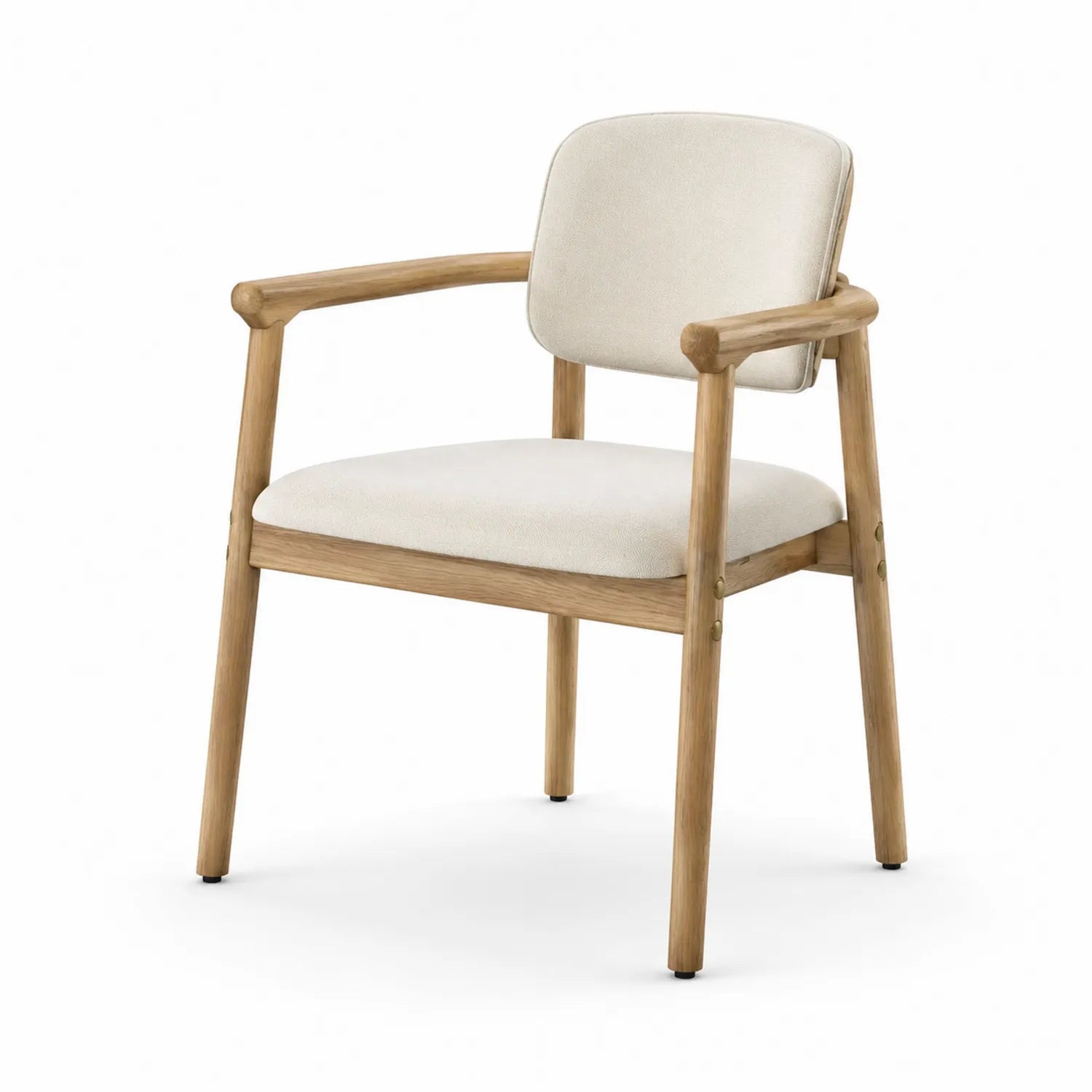 Silla de madera tapizada en beige 56x78x59 cm