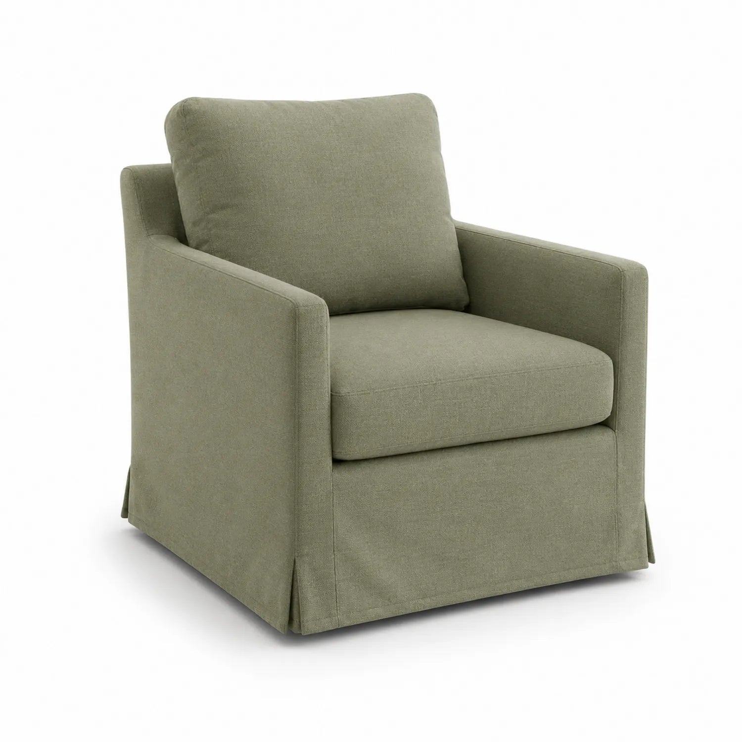 Sillón de tela verde