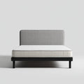 Double Bed with Fabric Upholstery - 200x150x90 cm - Gray - Minimalist Design