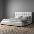 Double Bed Upholstered Frame 200x160x100 cm - White - Modern Design