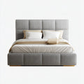 Double Bed Upholstered Fabric 140x200x100 cm - Light Grey - Modern Style