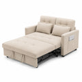Sofá cama de tela con almacenamiento Beige 200x140x90 cm