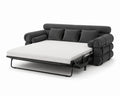 Sofá cama extensible de metal y tela Gris/Crema