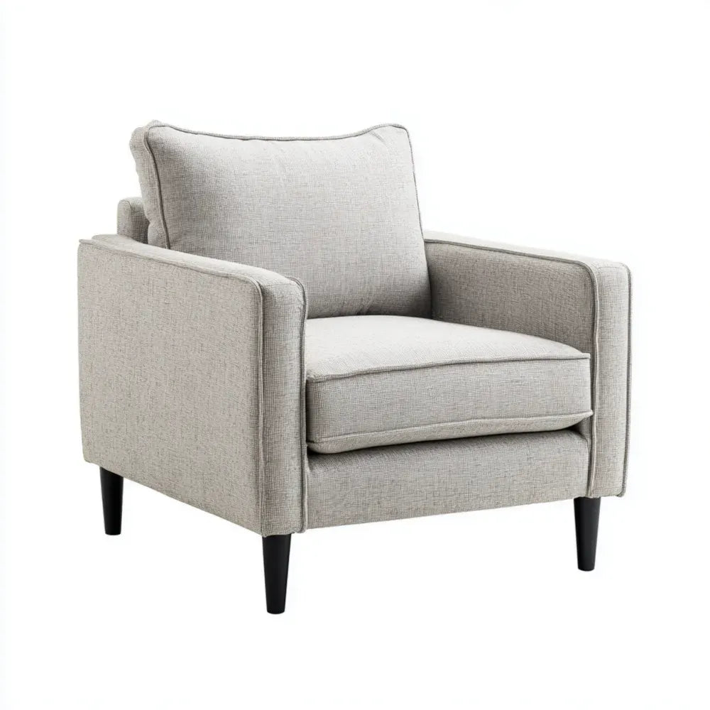 Modern Armchair Fabric Upholstery 90x85x75 cm - Light Grey