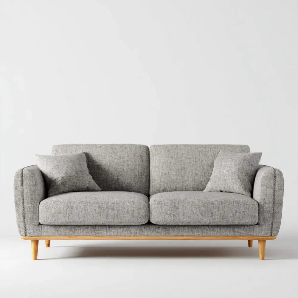 2-Seater Fabric Sofa 140x85x75 cm – Light Gray – Modern Design