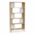 Estantería de Madera y MDF de 5 Niveles con Separadores Blancos