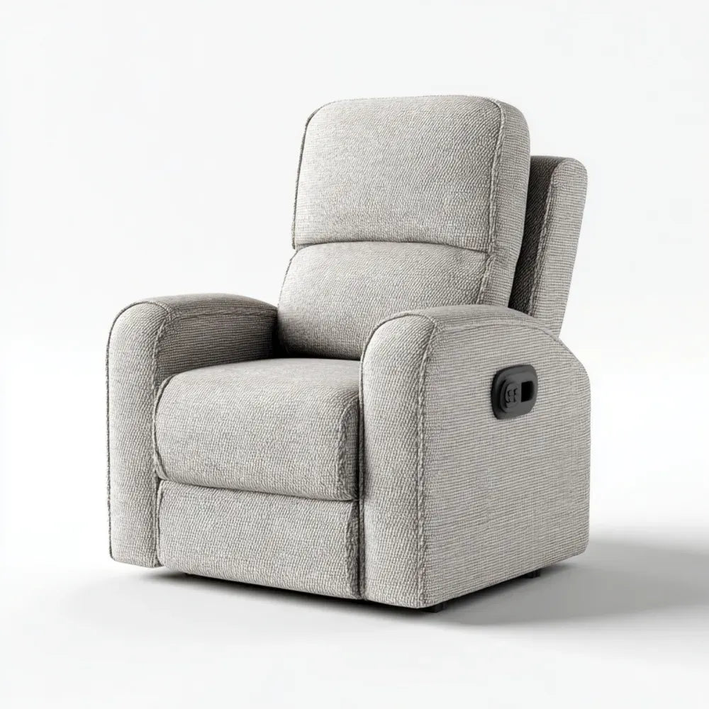 Recliner Sofa Fabric Upholstery 75x85x100 cm – Light Gray – Modern Design