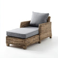Rattan Lounge Chair with Cushions - 180x80x70 cm – Gray – Outdoor