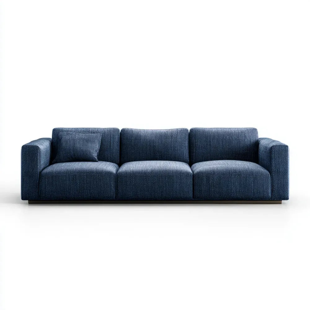 Sofa Set Fabric Upholstered 200x90x85 cm - Dark Blue - Modern Design